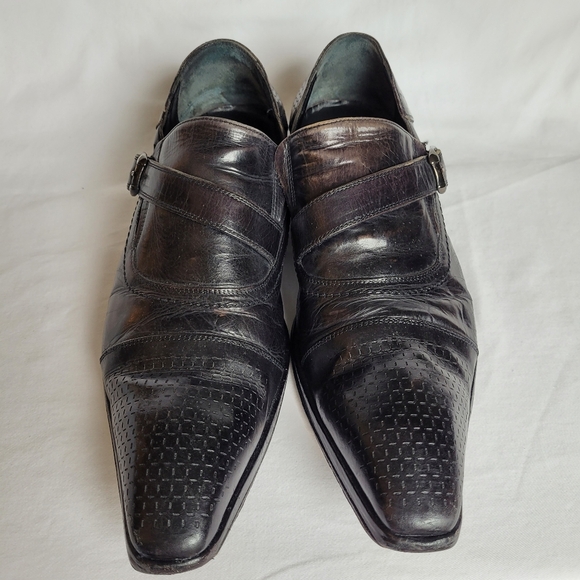 Jo Ghost Distressed Italian Leather Black Slip On Loafers Shoes Size 40 READ - Picture 6 of 12